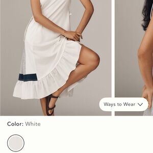 Anthropologie daily practice ball toss pleated midi tank dress